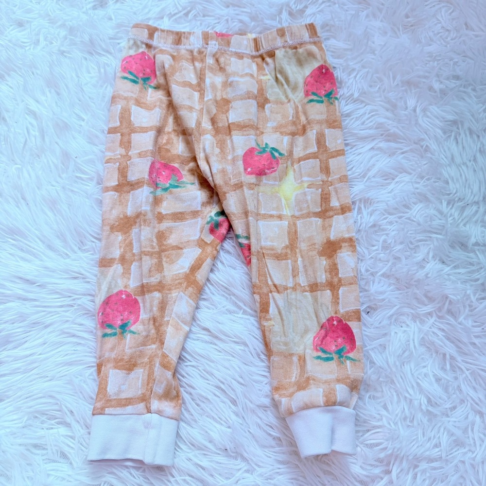 Burt's Bees Baby 18M Organic Cotton Pajamas Set Waffle Strawberry Baking 2-Pack - Picture 4 of 12